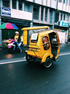 Yellow tricycle in the Philippines